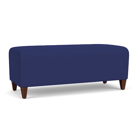 Lesro Siena Lounge Reception Loveseat Bench, Walnut, OH Cobalt Upholstery SN6001